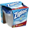 Ziploc Smart-Snap Seal Square Medium Containers & Lids, 32 oz, 3ct
