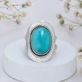 thumbnail image 5 of Vintage Real Arizona Turquoise ring, 925 Silver blue gemstone jewelry, Gift for mom, Statement ring, gift for mom, 5 of 10