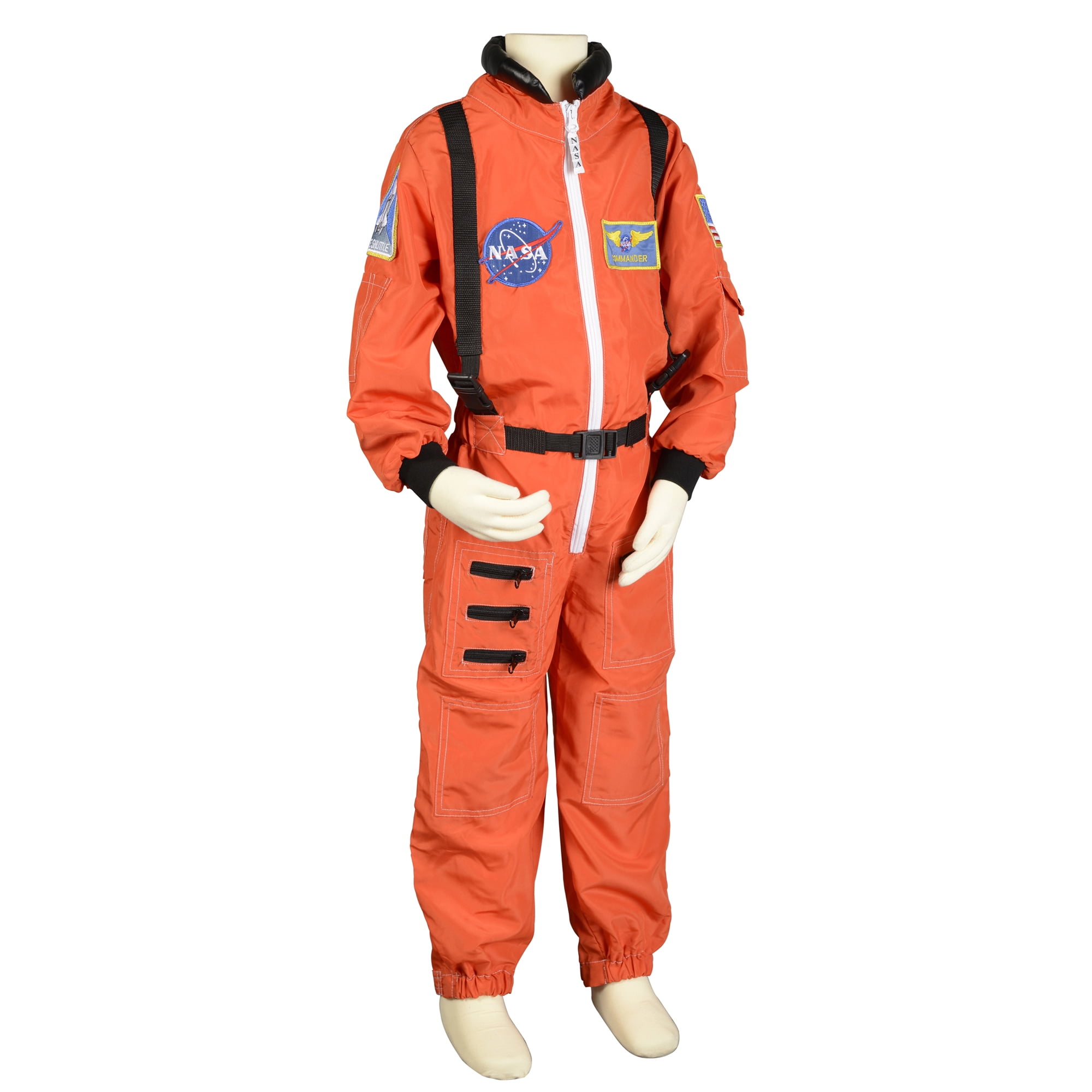 Jr Astronaut Suit (Orange) W/Cap Child Costume 6-8