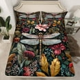 thumbnail image 2 of Feelyou Jungle Dragonfly Child Bed Sheets, Rustic Leaf Plant King Sheets, Bohemian Rustic Theme Sheet Set, Ultra Soft Bedroom Decor, 4 Pieces, 2 of 7