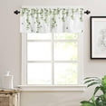 thumbnail image 3 of Green Leaf Windows Valances Curtain Watercolor Floral Green Eucalyptus Kitchen Valances Rod Pocket Round Leaves Window Treatment Short Topper Curtains for Kitchen Bathroom Living Room 1 Panel,54x18 in, 3 of 6