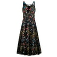 thumbnail image 1 of Plus size 0x Petite Womens Dress Golden Leaf Designer Print Sleeveless Princess Cut, 1 of 4