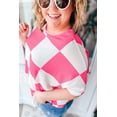 thumbnail image 3 of Women's Plus Size White Textured Checkerboard Round Neck T-Shirt - Casual Summer Style | [ZhiHiMeRi] | (US 14W-16W)1X, 3 of 12