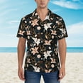 thumbnail image 4 of Lsque Lilies Flowers pattern Hawaiian Shirt for Men, Unisex Summer Beach Casual Short Sleeve Button Down Shirts-3X-Large, 4 of 9