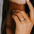 thumbnail image 3 of Bestyle Pure S925 Sterling Silver Heart Rings for Women Sparkle Open Band Ring March Created Aquamarine Rings Mother's Day Gift Size 6-12, 3 of 9