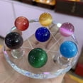 thumbnail image 2 of 20MM Fashion Home Decor Office Decoration Crystal Sphere Healing Ornament Marble Games Glass Marbles Glass Ball Toys Colorful Cat Eye Sphere Cat's Eye Stone GREEN, 2 of 9