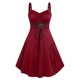 thumbnail image 1 of mfyjkho Vestidos para mujer, Vestido gótico negro oscuro sin mangas para mujer, vestido largo con cordones para Halloween Vestidos de playa para mujer xl, 1 of 5