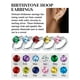 thumbnail image 3 of Pendientes de aro de plata de ley con piedras natales Silvora para mujer. Diamantes creados. Delicada joya de regalo para cumpleaños o Navidad, 3 of 8