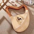 thumbnail image 4 of Lyre Harp High Quality Lyre Harp Solid Wood Mahogany Lyre Harp Instrument with Case Box Spare Strings 27 Strings, 4 of 7