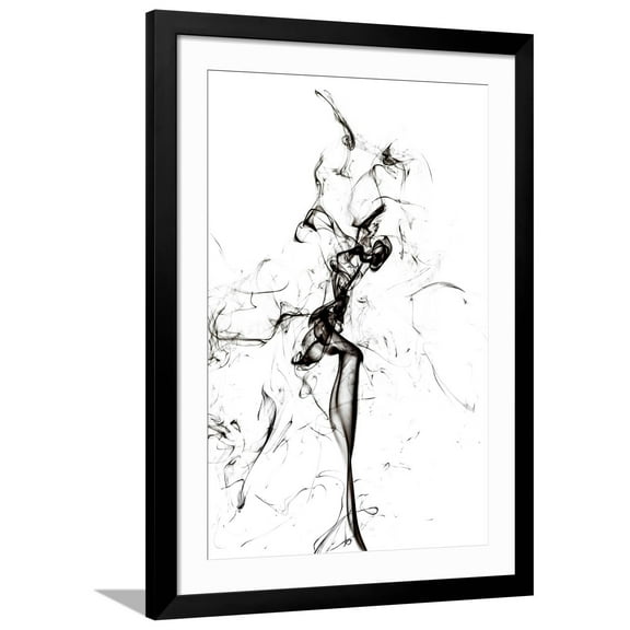 Art.com Abstract Black Smoke - The Dancer Art Print by Philippe HUGONNARD, Black Frame Wall Art, 32" x 44"