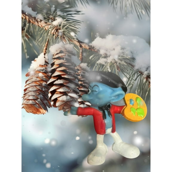 The Smurfs PVC Figure Ornament Figurine Holiday Charm Smurf 2” Gift