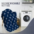 thumbnail image 5 of Nautical Anchor Blanket Gifts for Women Girls Boys, Ocean Themed Navy Anchors Decoration for Home Bedroom Living Room Dorm Office, Soft Warm Lightweight Throw Blankets Dark Blue 50"x60", 5 of 5