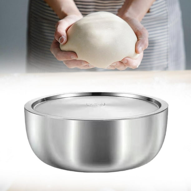 Cuenco de acero inoxidable para platos, cacerola, utensilio de cocina que ahorra espacio, cuenco para preparar ensaladas, para mezclar, lavar, prepara