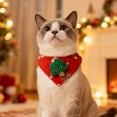thumbnail image 4 of Pet's Clothes Christmas Bandana Collar 4 Styles Festive Cat Bandana With Adjustable Strap Santasnowmanreindeer Scarf For Holiday Party Costume, 4 of 4