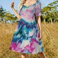 thumbnail image 6 of Womens Casual Dresses Colorful Tie Dye Vortex Short Sleeve Dress Summer Dresses for Women 2025, 6 of 7