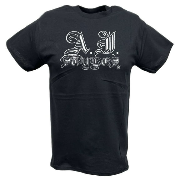 AJ Styles Signature WWE Mens Black T-shirt 4XL