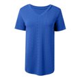 thumbnail image 4 of Womens T Shirts V Neck Short Sleeve Casual Tops Loose Fit Basic Tees With Curved Hem Woman Long Sleeved Shirts Women Compression Shirts Tech Pack Solid Color Shirts Womens Ladies Long Sleeve T Shirt, 4 of 4