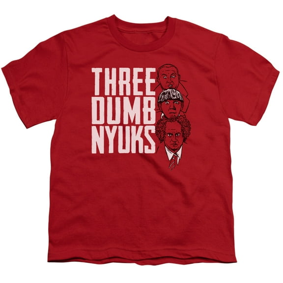 Three Stooges Three Dumb Nyuks S/S Youth 18/1 T-Shirt Red