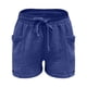 thumbnail image 3 of MKLEKYY Pantalones Cortos Para Mujer, Moda De Verano, Cintura Alta, Pierna Recta, Deportivos, Informales, Holgados, Con Cordón, Con Bolsillos, Banda Elástica, Para Ocio, 3 of 4