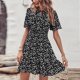 thumbnail image 5 of Vestidos casuales de manga corta con estampado de vendaje con cuello en V de verano para mujer a la moda Fridja  bnh3781, 5 of 7