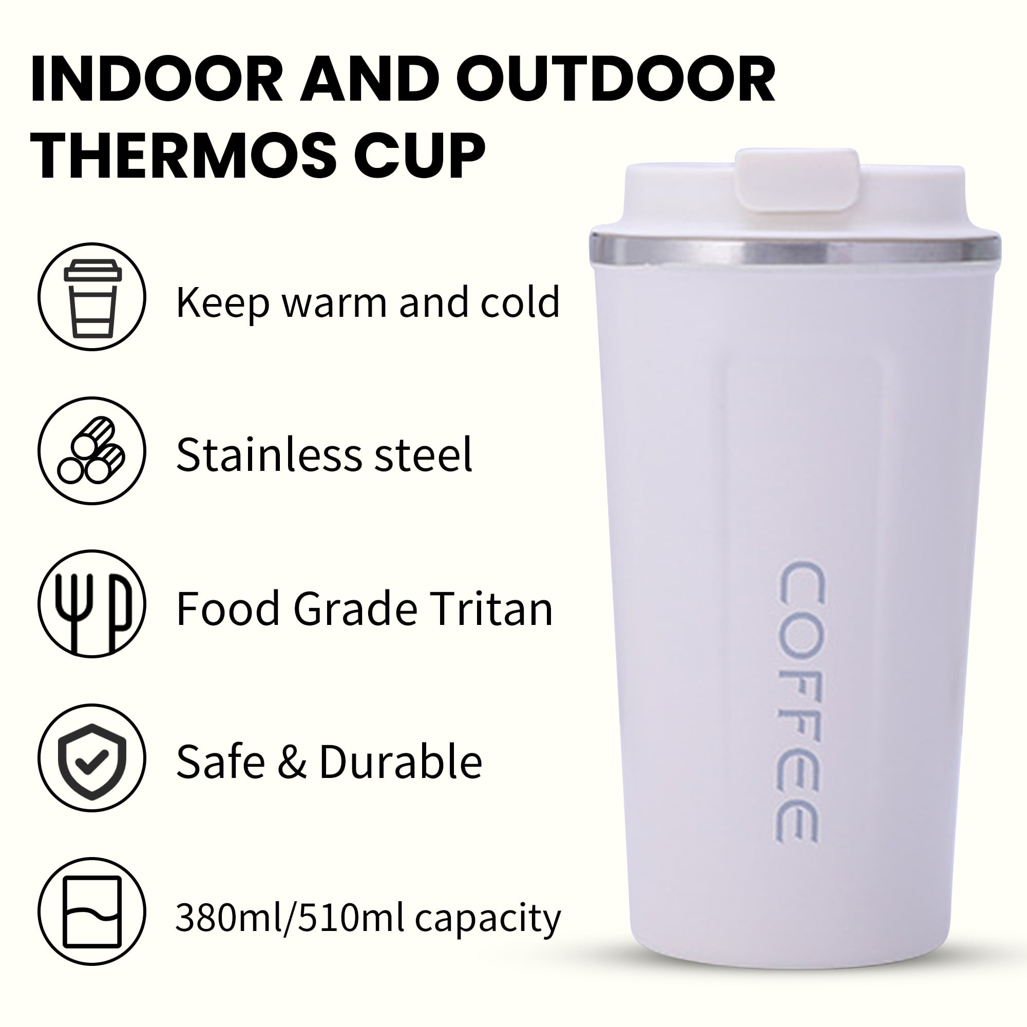 Eummy 510ml Smart Coffee Cup with Temperature Display Stainless Steel  Travel Mugs Leakproof Insulated Tea Cups Bottle for Camping Travel