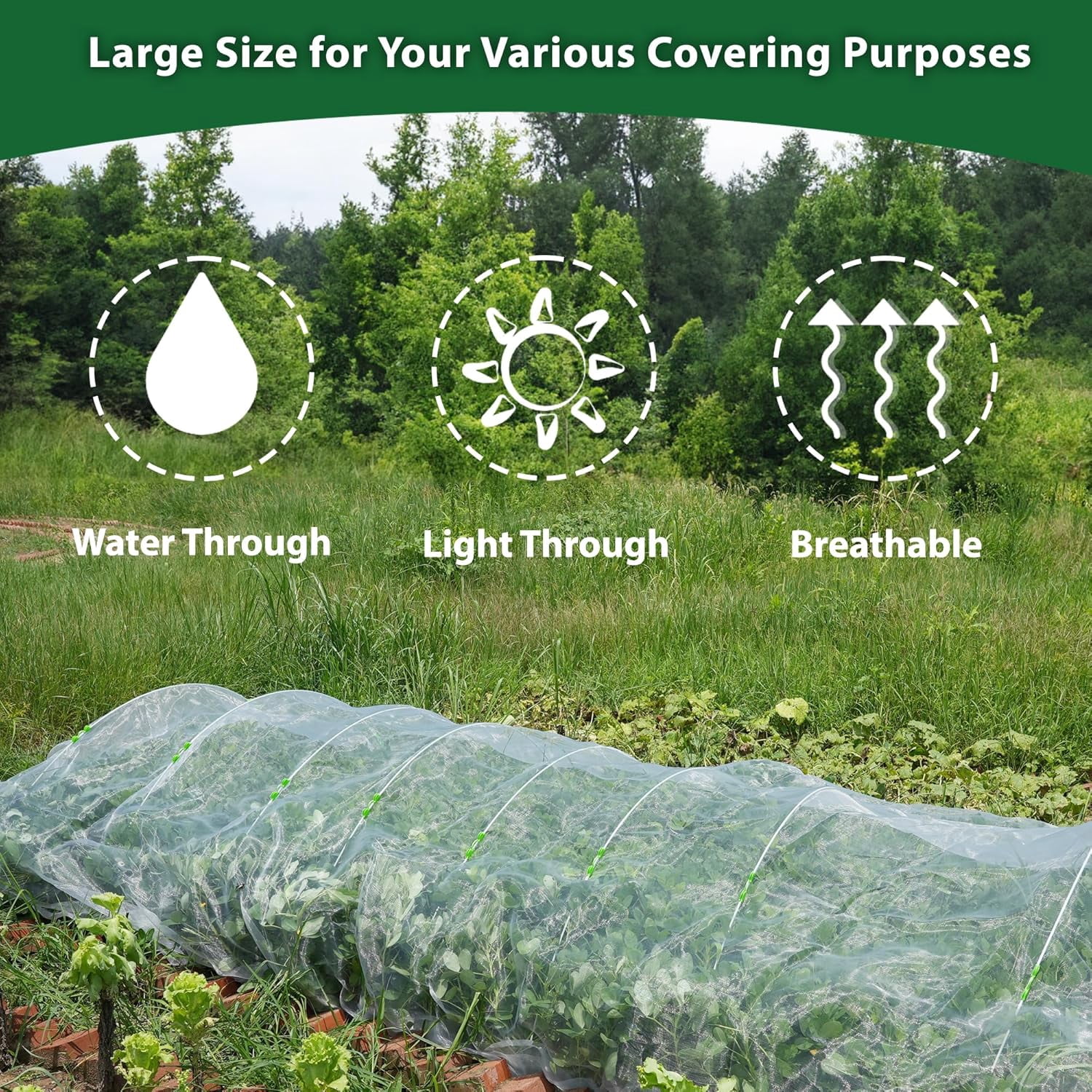 Garden Netting Mesh, Garden Netting Pest Barrier 10x50FT, Ultra Fine Plant Covers Net for Crops Vegetables Fruit Flower Protection, Row Covers Fabric Netting for Outdoor Patio Greenhouse Use