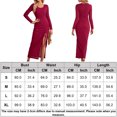 thumbnail image 2 of Vestido Vestido ajustado para mujer Traje de vacaciones de color sólido ajustado con cordón asimétrico Kuymtek Vino rojo T L para Mujer, 2 of 7
