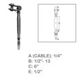thumbnail image 2 of Marine Toggle And Swageless Turnbuckle For 1/4" Cable Wire Stainless Steel T316, 2 of 8
