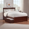 thumbnail image 1 of Mission Queen Platform Bed with Matching Footboard & Storage Drawers in Walnut, 1 of 7