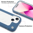 thumbnail image 6 of SaniMore for iPhone 13 6.1" Magnetic Case Support Wireless Charging, Soft Silicone & Hard Plastic Frame Built-in 36 Grain N52 Magnets Heavy Duty Full Body Protective Shell, Deep Blue, 6 of 7