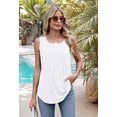 thumbnail image 4 of Womens Loose Fit Casual Flowy Tank Tops Sleeveless Summer Tops White S, 4 of 9