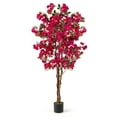 thumbnail image 1 of Gymax 6 FT Artificial Bougainvillea Tree Tall Faux Pre-potted Tree w/ 910 Flowers, 1 of 9