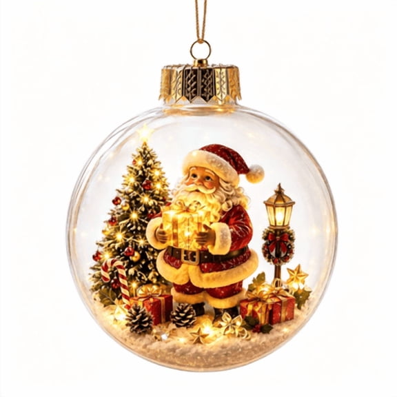 Glowing Christmas Diorama Ornament, acrylic material, for home christmas party hanging decoration and festive keepsake gift.