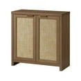 thumbnail image 1 of OAKHAM Buffet, Armoire en Rotin avec Portes Armoire de Rangement de Cuisine Style Ferme, Armoire d'Accent Bohème pour Salon, Noyer Spécial, 1 of 6