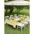 thumbnail image 4 of Outdoor Tablecloth with Umbrella Hole for Patio/Picnic/Party/Camping, Summer Fruits Waterproof Table Cloth Rectangle Table Cover Washable, Watercolor Lemon Leaves Wreath Yellow Plaid (54"x 80"), 4 of 8