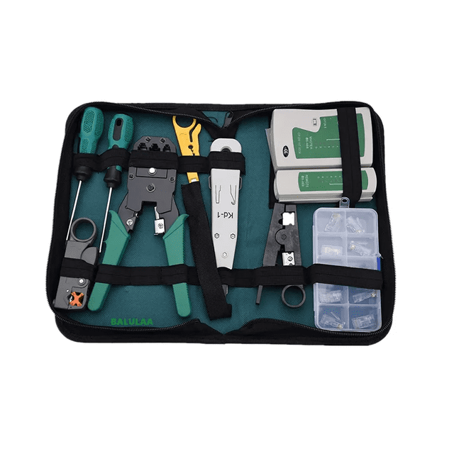 Kit Herramientas BLOOSOM Probador De Red De Cables 9 en 1 Verde/Negro