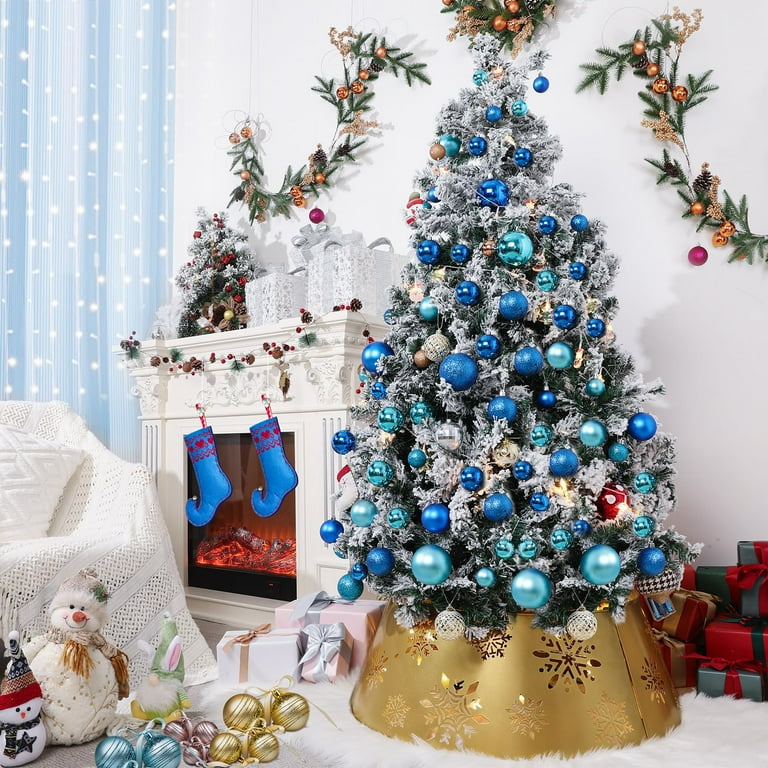 Lewondr 26 Inch Christmas Tree Collar, Sequin Artificial