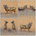 thumbnail image 4 of 2pcs Brass Cow Adornment Brass Craft Decor Cow Desktop Adornment Banmo, 4 of 4