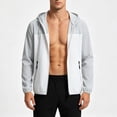 thumbnail image 5 of Men's UPF 50+ Sun Protection Hoodie Jacket Long Sleeve Zip Lightweight Windbreaker Quick Dry Athletic Outdoor Shirts with Pockets Gray 3XL, 5 of 6