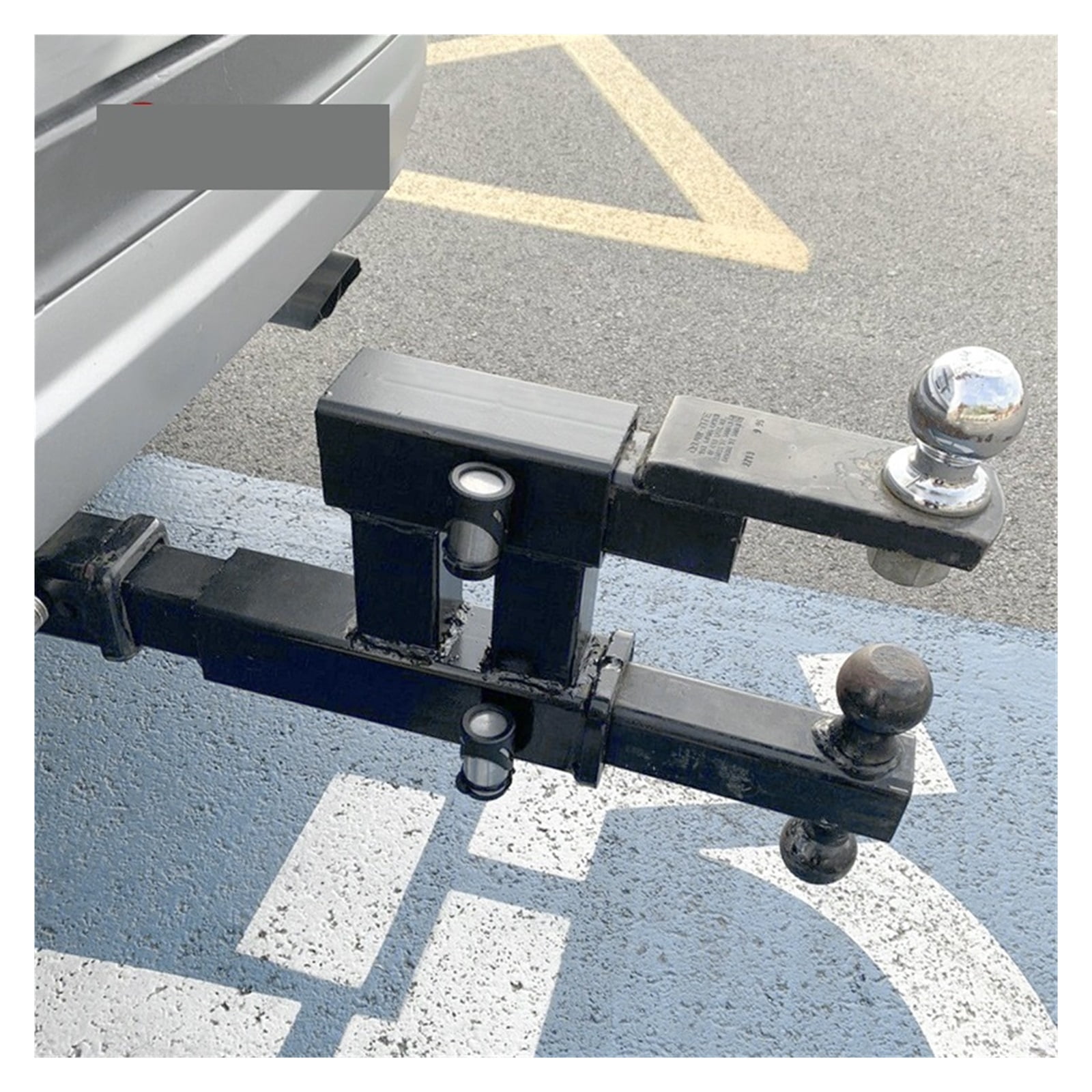 2 Inch Dual Truck Trailer Hitch Receiver Rise Drop Adapter Extender Double Extension RV Parts Van Camper Accessories Caravan ,RV Universal Fit