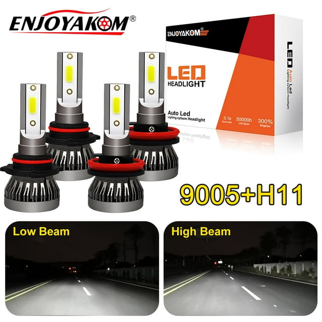 4pcs LED Headlight Bulbs 9005 H11 For Subaru Impreza 2012-2014 High/Low Beam Bulbs 6000K