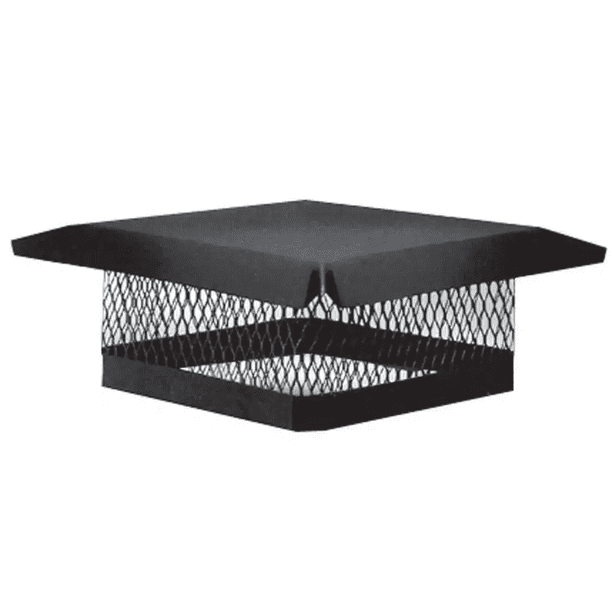 Fixed Chimney Cap Spark Arrestor Galvanized Steel in Black 13 Inch x 18 Inch