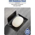 thumbnail image 2 of Wall Mounted Soap Dish, Self Adhesive Stainless Steel Shower Soap Dish, Bathroom Kitchen Soap Dish (Silver, Black), 2 of 5