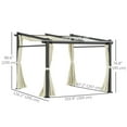 thumbnail image 3 of Outsunny 10' x 10' Metal Pergola w/ Retractable Canopy Roof, Beige, 3 of 10