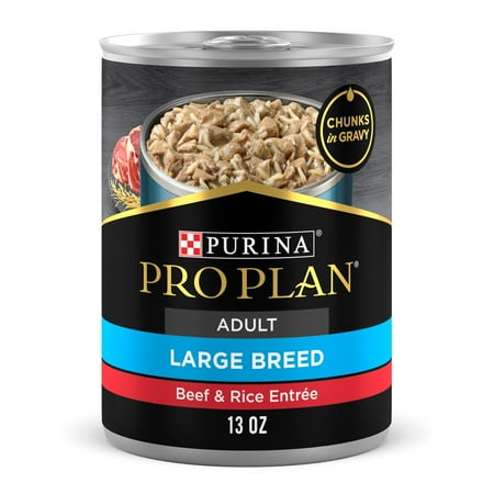 UPC: 0038100027795 | Purina Pro Plan Chunks in Gravy Wet Dog Food for Adult Dogs Beef Rice  13oz Cans (12Pack)