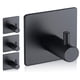 thumbnail image 1 of Ganchos autoadhesivos, impermeables en ganchos de ducha para colgar toallas de esponja Loofah para baño negro extraíble palo en ganchos 4 piezas, 1 of 7