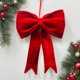 thumbnail image 4 of Lazo extra grande de terciopelo rojo de Navidad de 25" de ancho | Decoración navideña con cinta de franela para el adorno del árbol, corona, regalos, decoración de fiesta | Bandada blanda de alta, 4 of 6