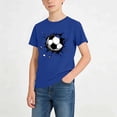 thumbnail image 2 of Boy's Football Graphic T Shirts Short Sleeve Crew Neck Summer Casual Loose Tee Tops 2-13 Years Blue, 2 of 7