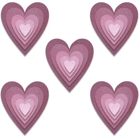 Sizzix Thinlits Dies par Tim Holtz 25/pkg - Tuiles Empilées Cœurs - 665858