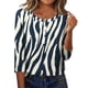 thumbnail image 3 of TaTaai Daily Wear T-Shirt Soft Skin-Friendly Women's Fashion Printed Button Round Neck 3/4 Sleeve Loose Casual All Season Fashion Top Gift, 3 of 7